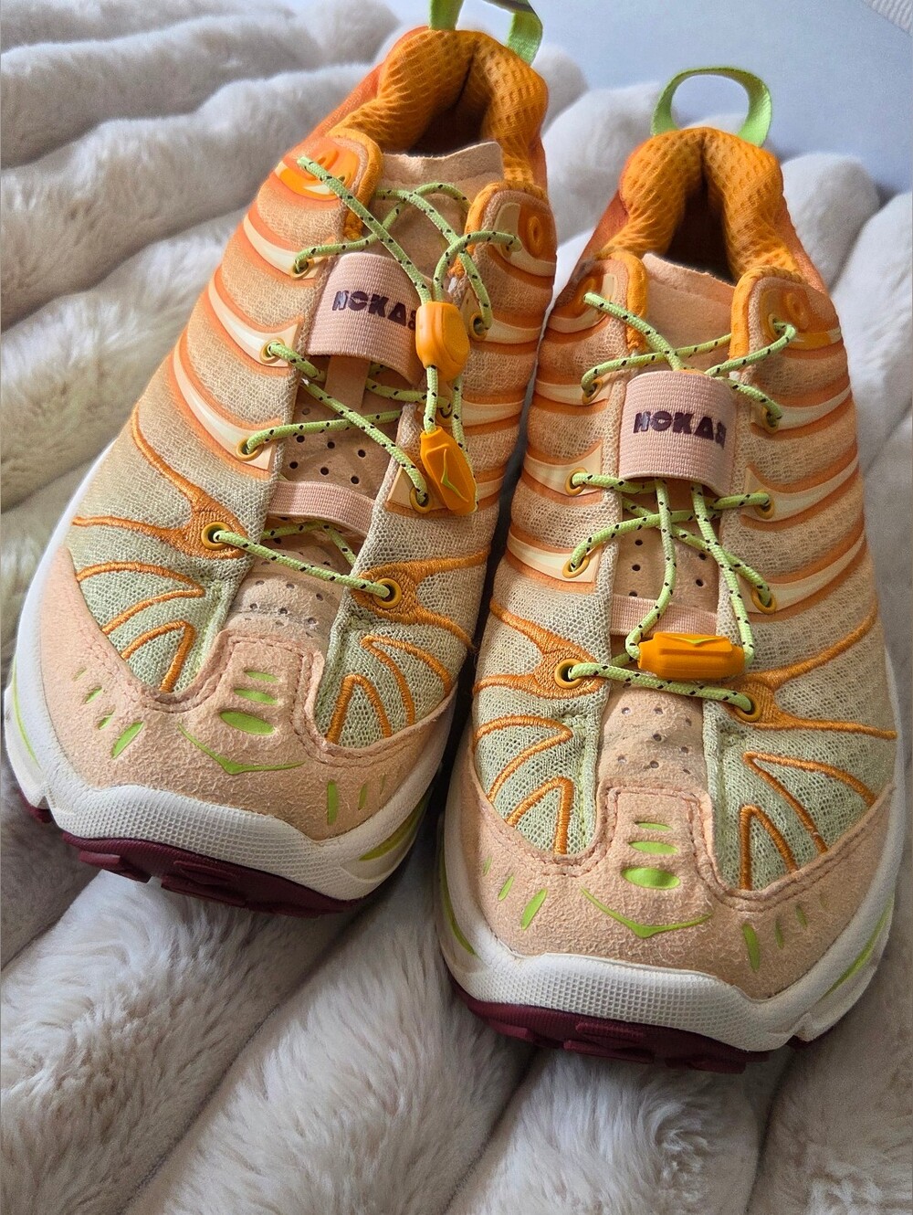 Hoka One One Orange Running Shoes Trainers U Stinson Evo OG  Womens 9.5 Mens 8.5